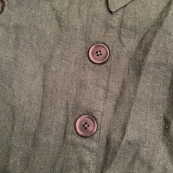 NWT Disturbia Basilisk Green Linen Blend Button Up Midi Skirt - Picture 9 of 16